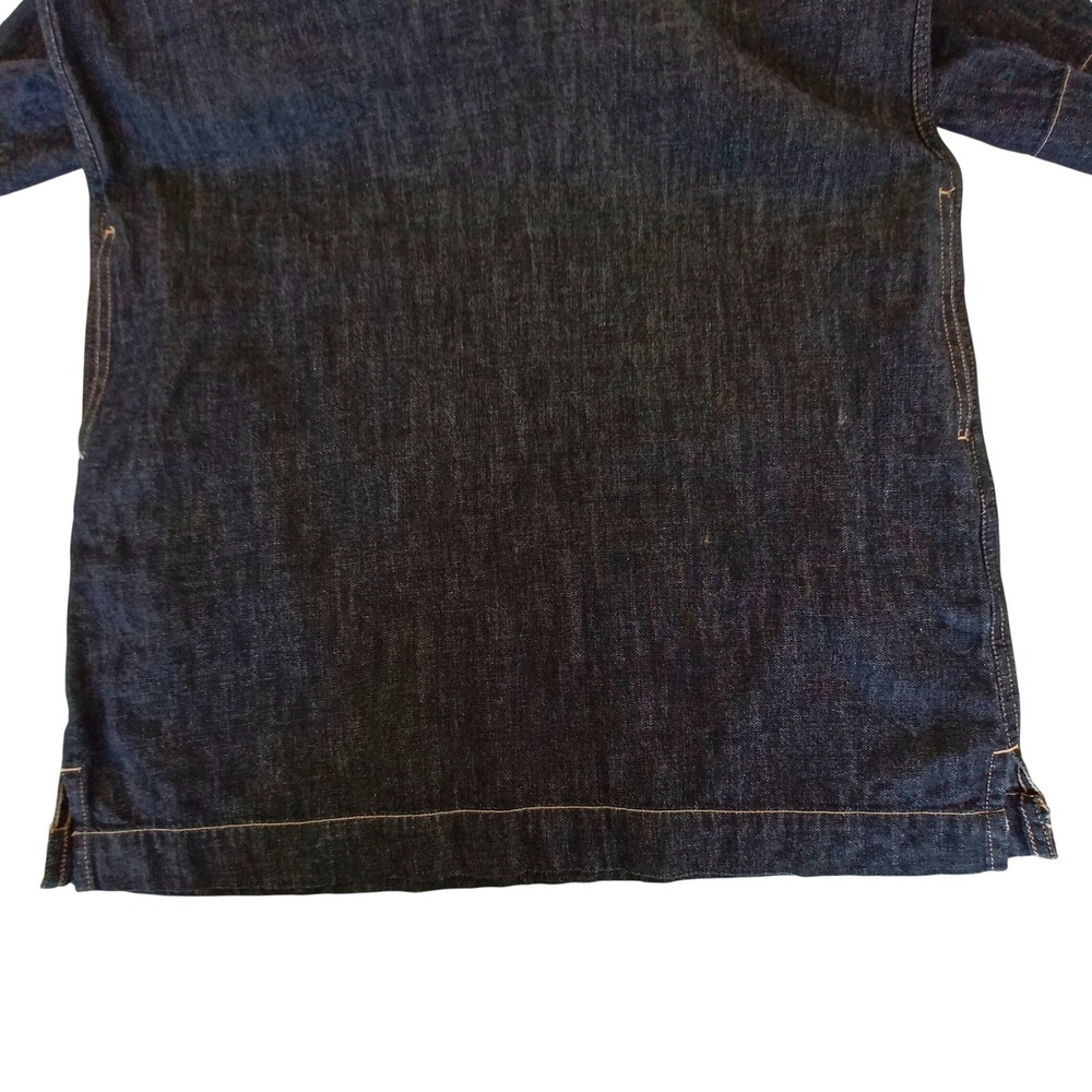 Lauren Ralph Lauren Womens Petite Medium Dark Wash Denim V-Neck Shift Dress PM - Picture 10 of 12